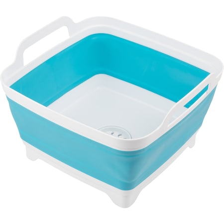 Wakeman Collapsible Wash Basin - 9L Portable Sink with Drain for Camping by Wakeman Blue 75-CMP1159